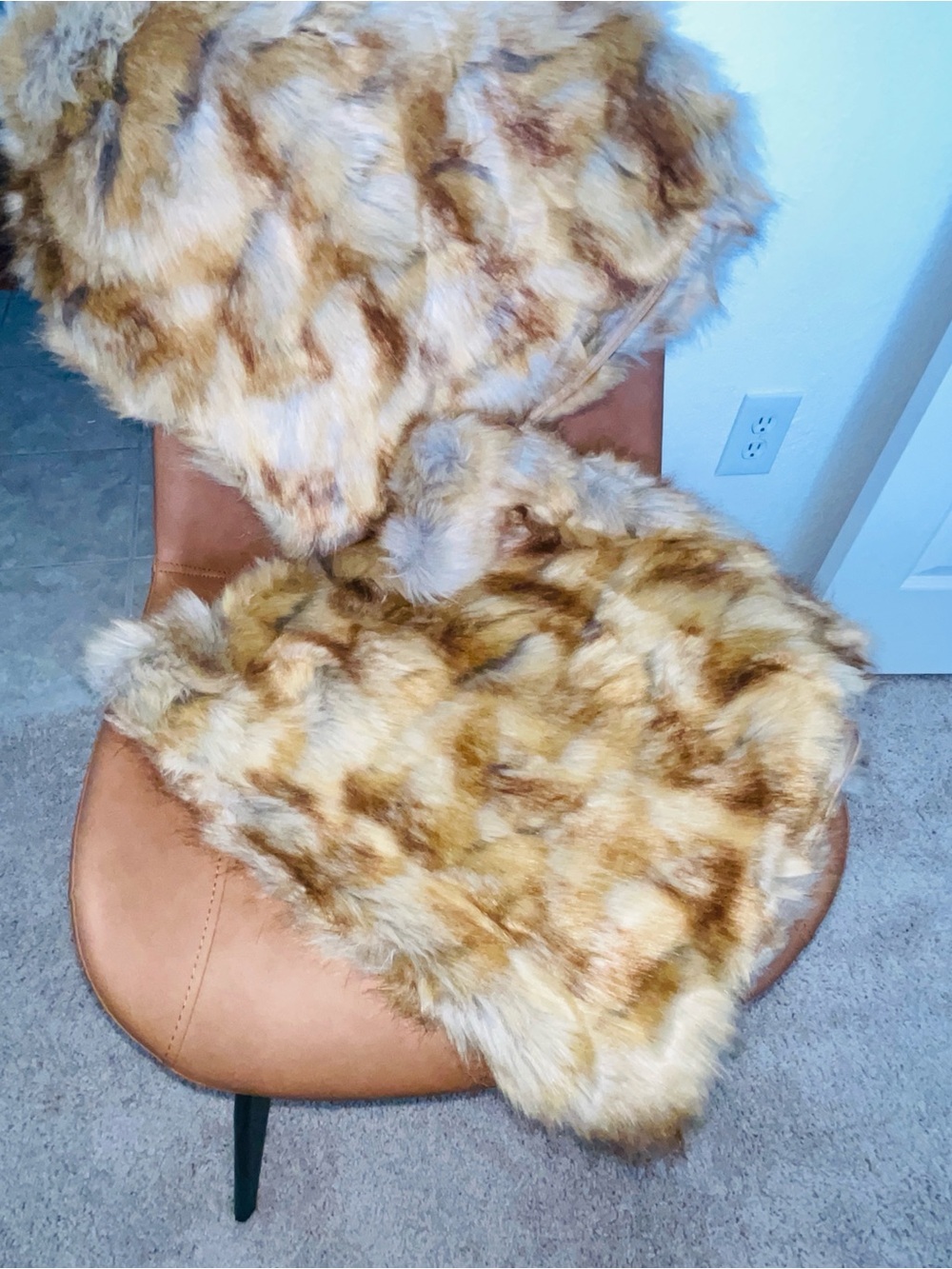 Luxury Faux Fur Pillow Covers Set of 2 – Neutral Multi-Tone